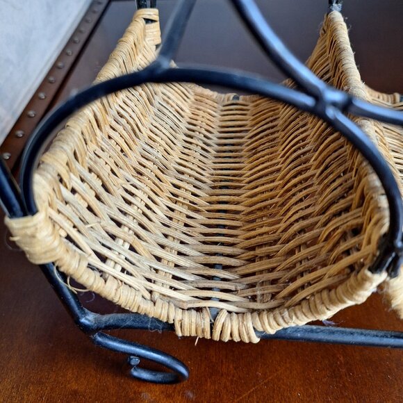 Wicker/Rattan and Iron Wine Rack - Picture 7 of 7